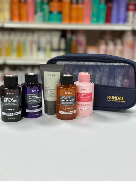 Набор дорожный для тела, волос и лица №2 Kundal Travel Set Baby Powder (Body Hair & Face) 2656978510 фото