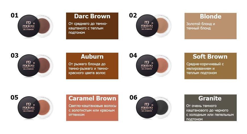 Помада для брів Malva Cosmetics Gel Eyebrow 585631591 фото