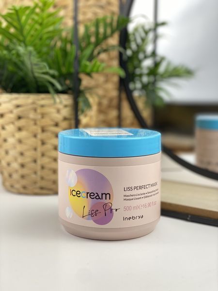 Маска разглаживающая жесткие и пушистые волосы Inebrya Ice Cream Liss Perfect Mask 500мл 1968936515 фото