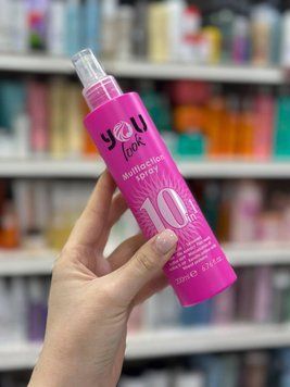 Профессиональный термозащитный спрей для волос 10 в 1 You Look Professional Multiaction Spray Pink 200мл 1410737046 фото