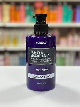 Кондиционер-маска для поврежденных волос "Чистое мыло" Kundal Honey & Macadamia Treatment Clean Soap 500ml 2664474523 фото