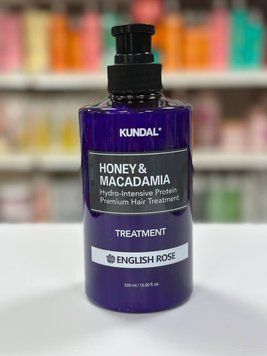 Кондиционер-маска для поврежденных волос "Английская роза" Kundal Honey & Macadamia Protein Hair 500мл 2664476994 фото