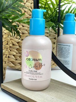 Молочко 15 в 1 для укладки вьющихся химически завитых волос Inebrya Ice Сream Сurl Оne 200мл 1981421536 фото