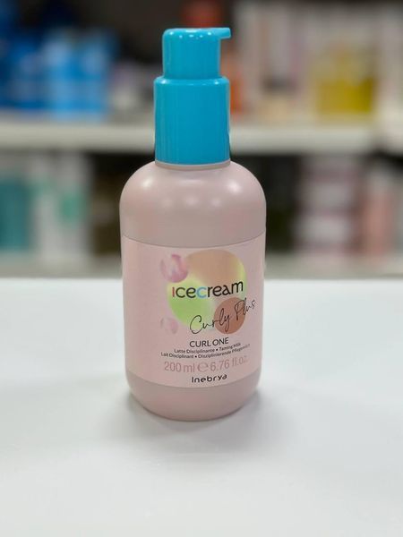 Молочко 15 в 1 для укладки вьющихся химически завитых волос Inebrya Ice Сream Сurl Оne 200мл 1981421536 фото